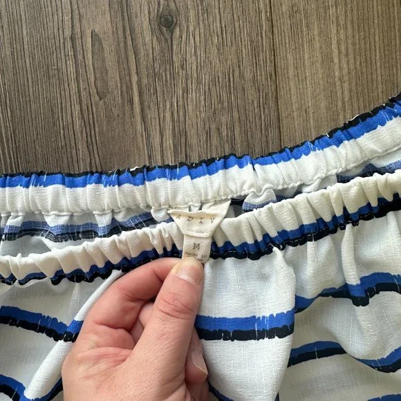 Off The Shoulder Top White Black Blue Adiv - Picture 3 of 3